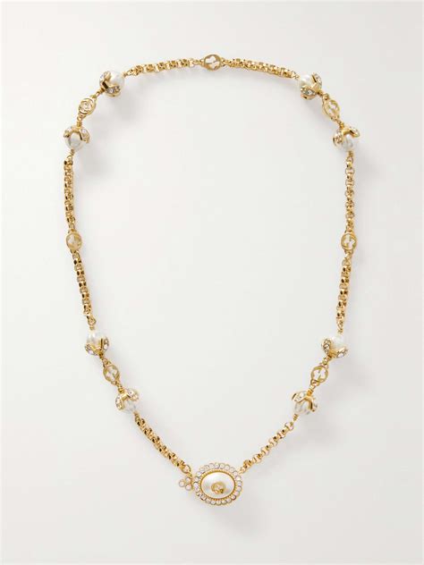 gucci pearl necklace|gucci gold chain necklaces.